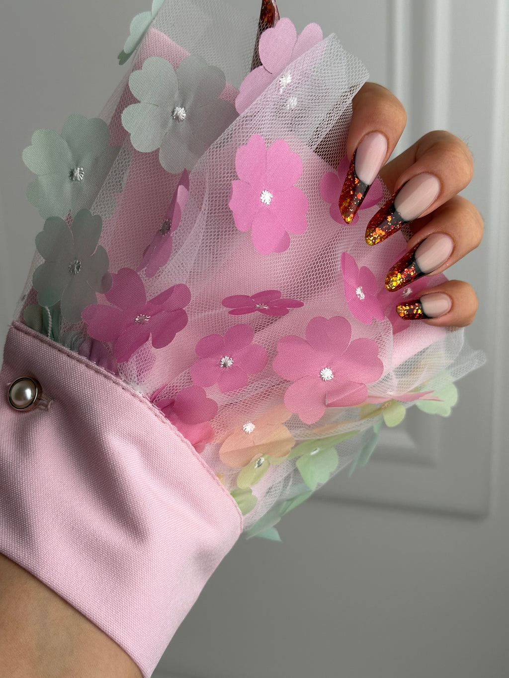 3 in 1 baby pink with flowers
