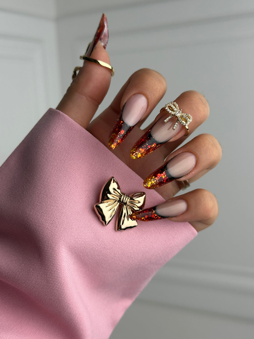 Ballet Pink with bow Button