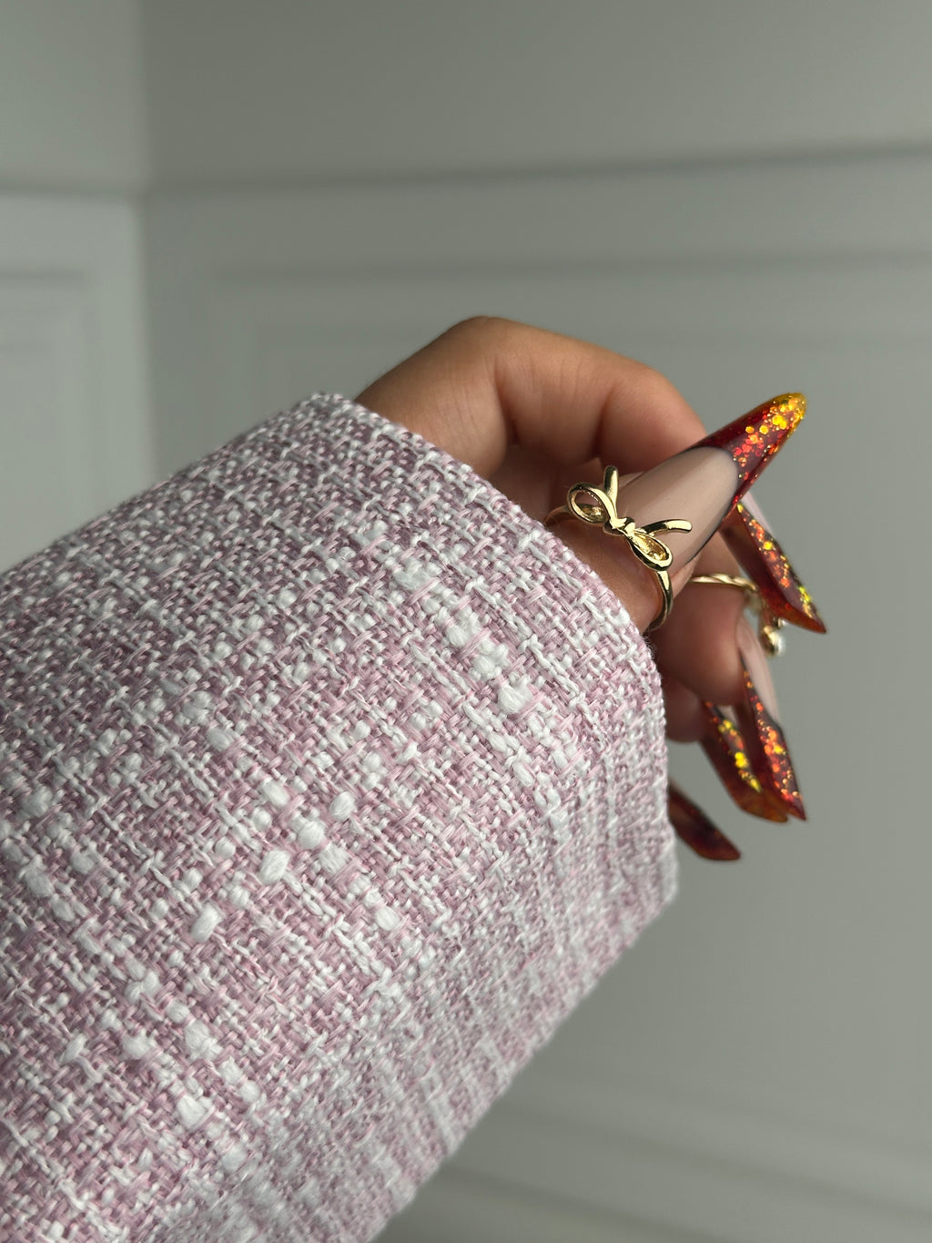 Pink cloud tweed
