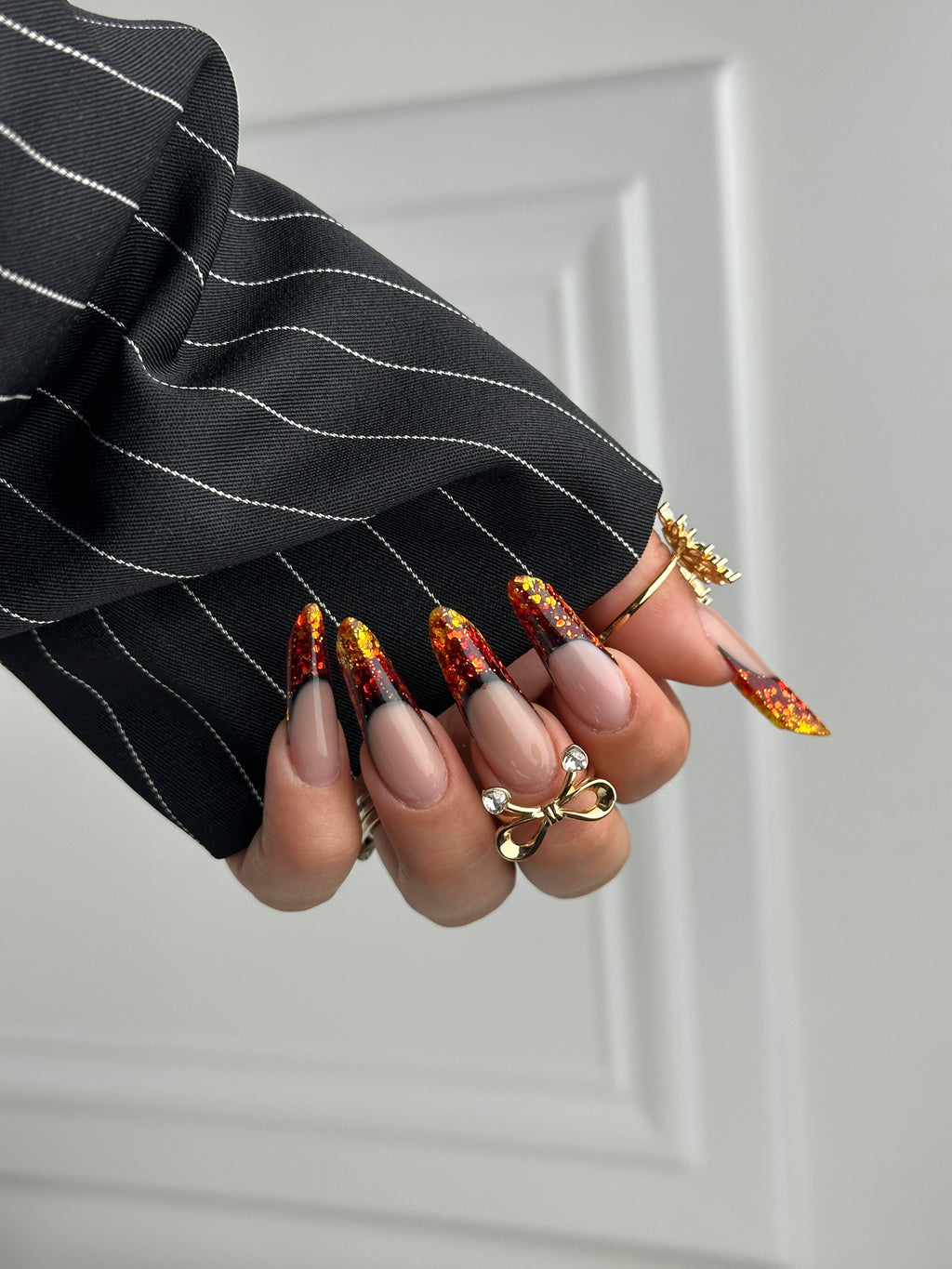 Classic black pinstripe blazer