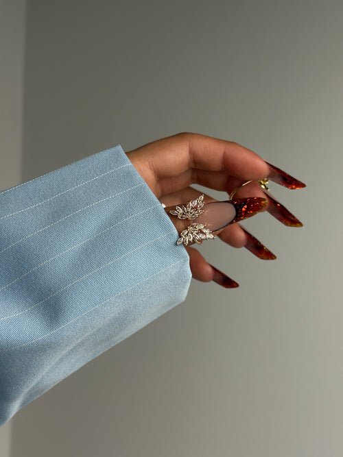 Baby blue pinstripe blazer