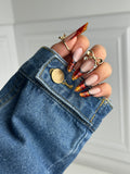 Classic denim two sides sleeve