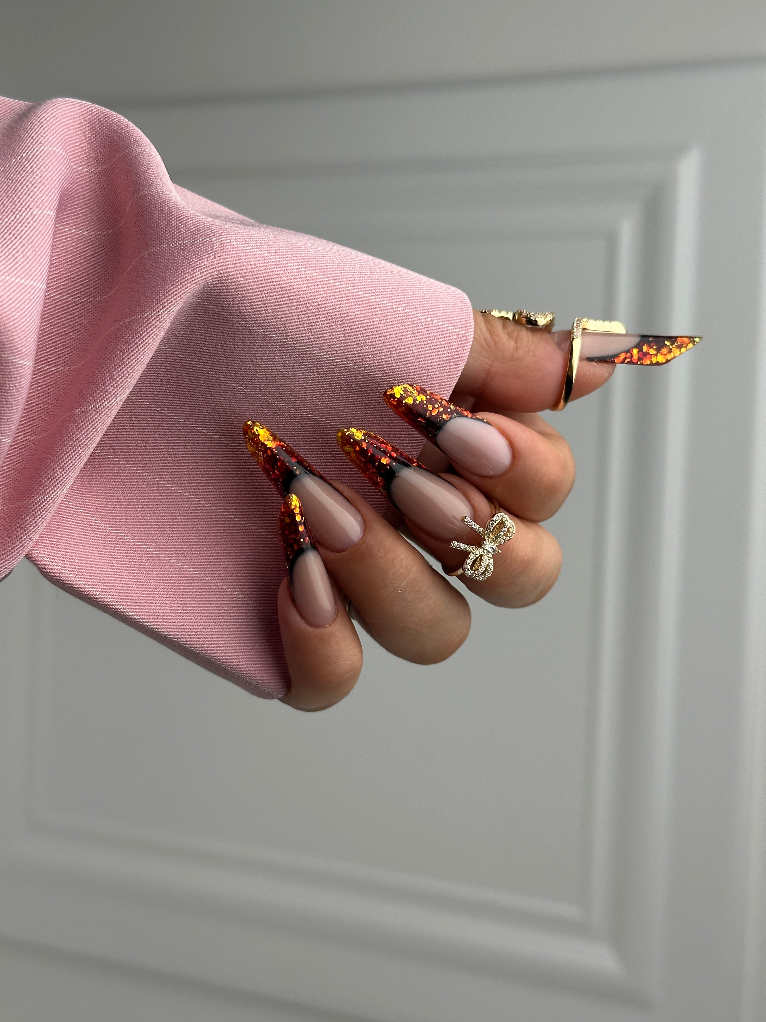 Baby pink pinstripe blazer