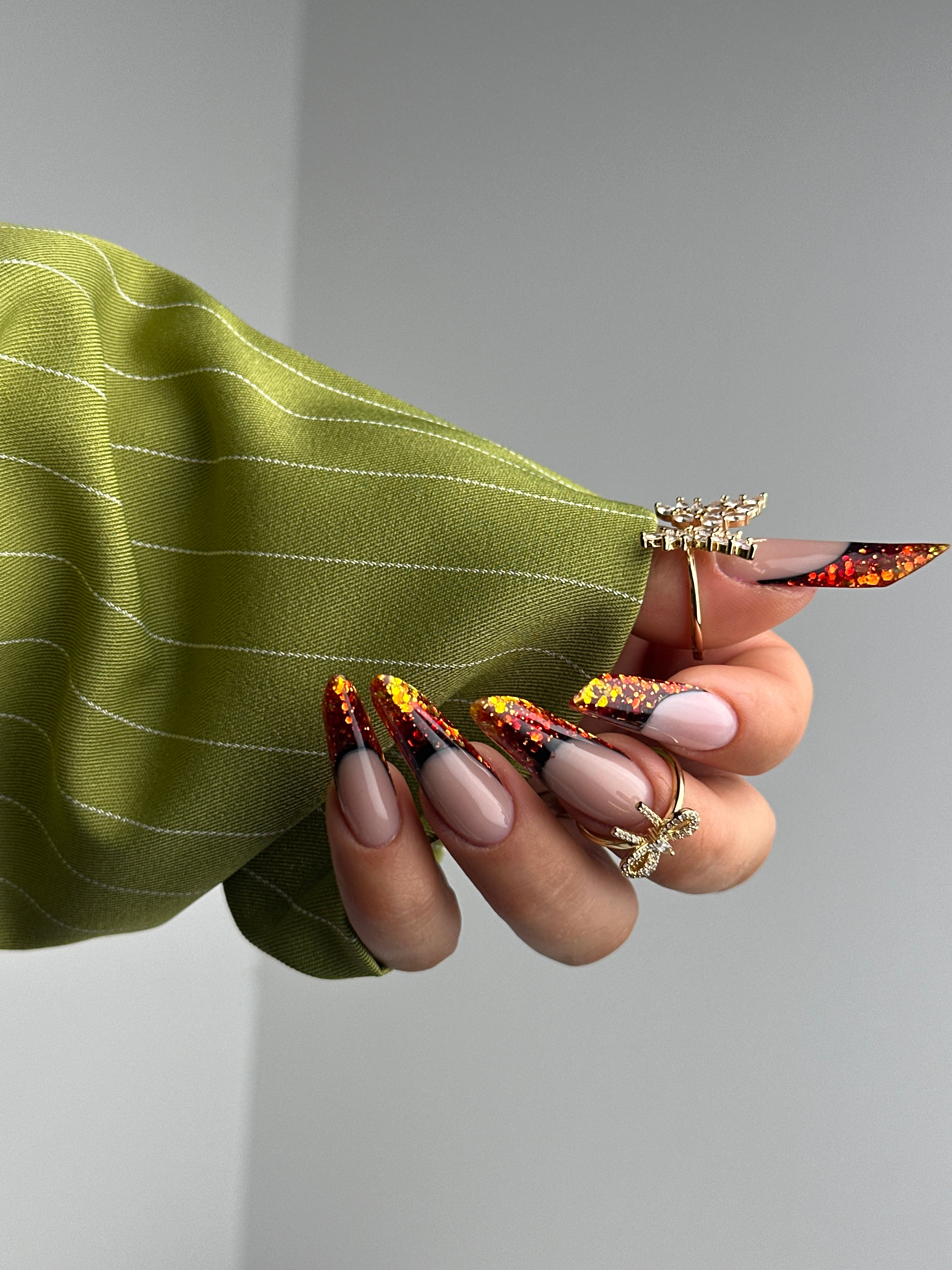 Olive Muse pinstripe blazer
